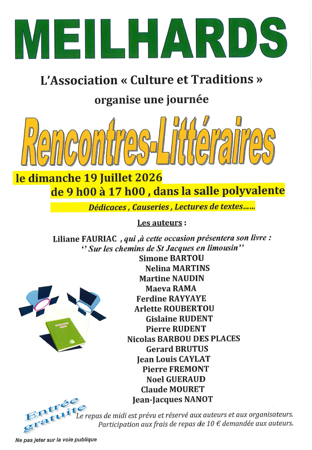 Rencontres Littéraires Salle polyvalente Meilhards