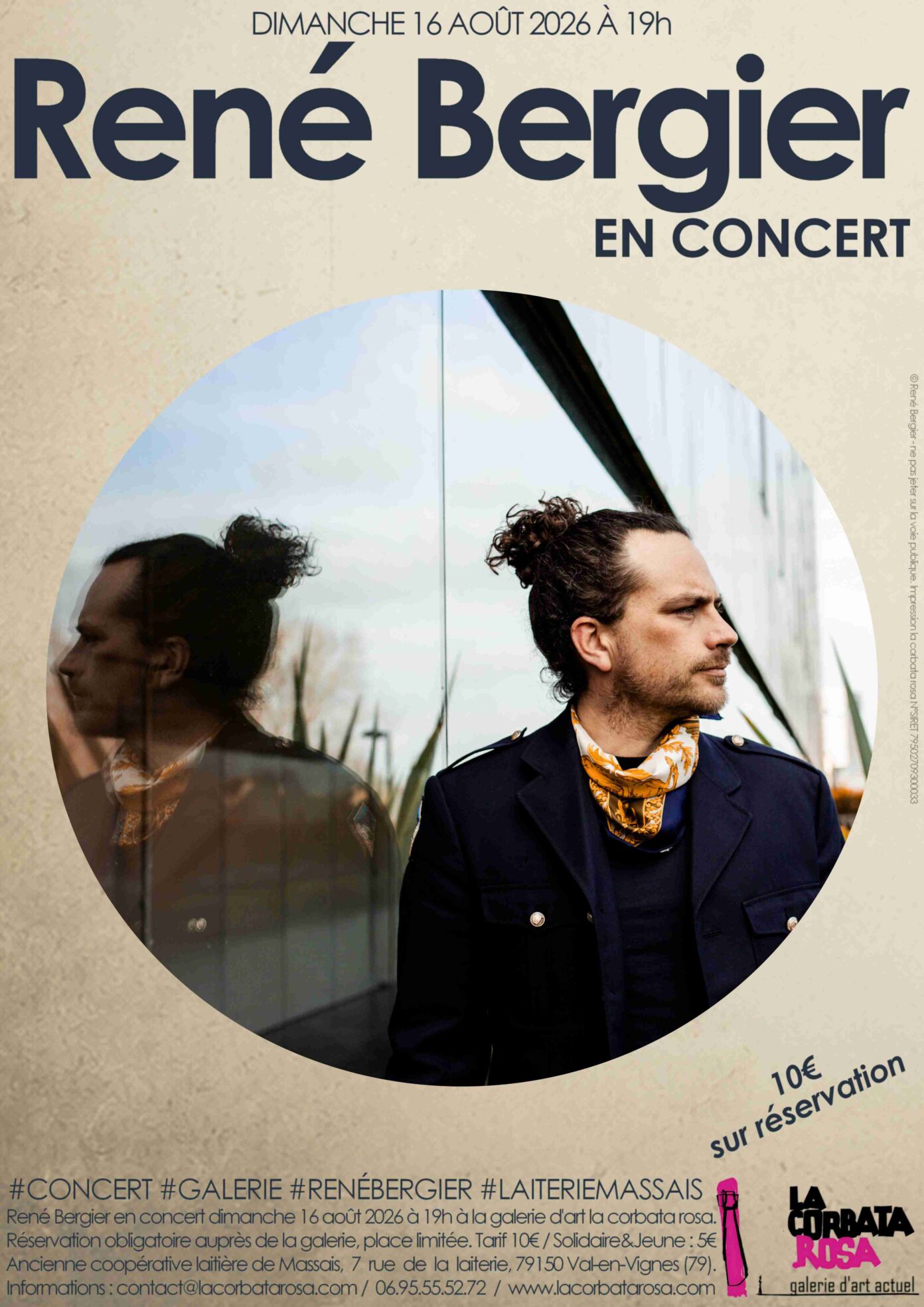 Concert de René Bergier La Corbata Rosa, galerie d’art actuel Massais 79150