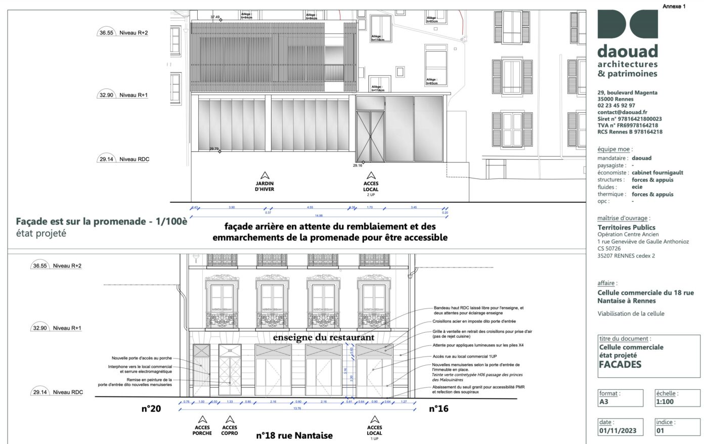 Présentation du local commercial du 18 rue Nantaise dans l’appel à projets de Territoires Publics