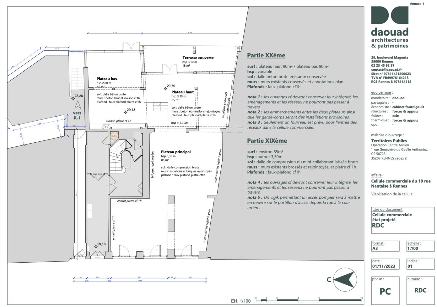 Extrait de l’appel à projets commercial concernant le 18 rue Nantaise à Rennes