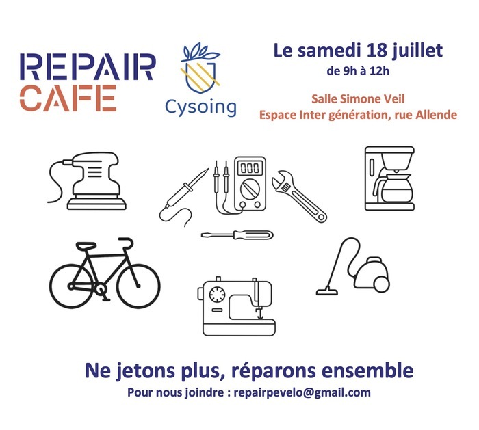 Repair Cafe CYSOING, Salle Simone Veil – Espace Intergénérations – rue Salavador Allende – Cysoing, Cysoing