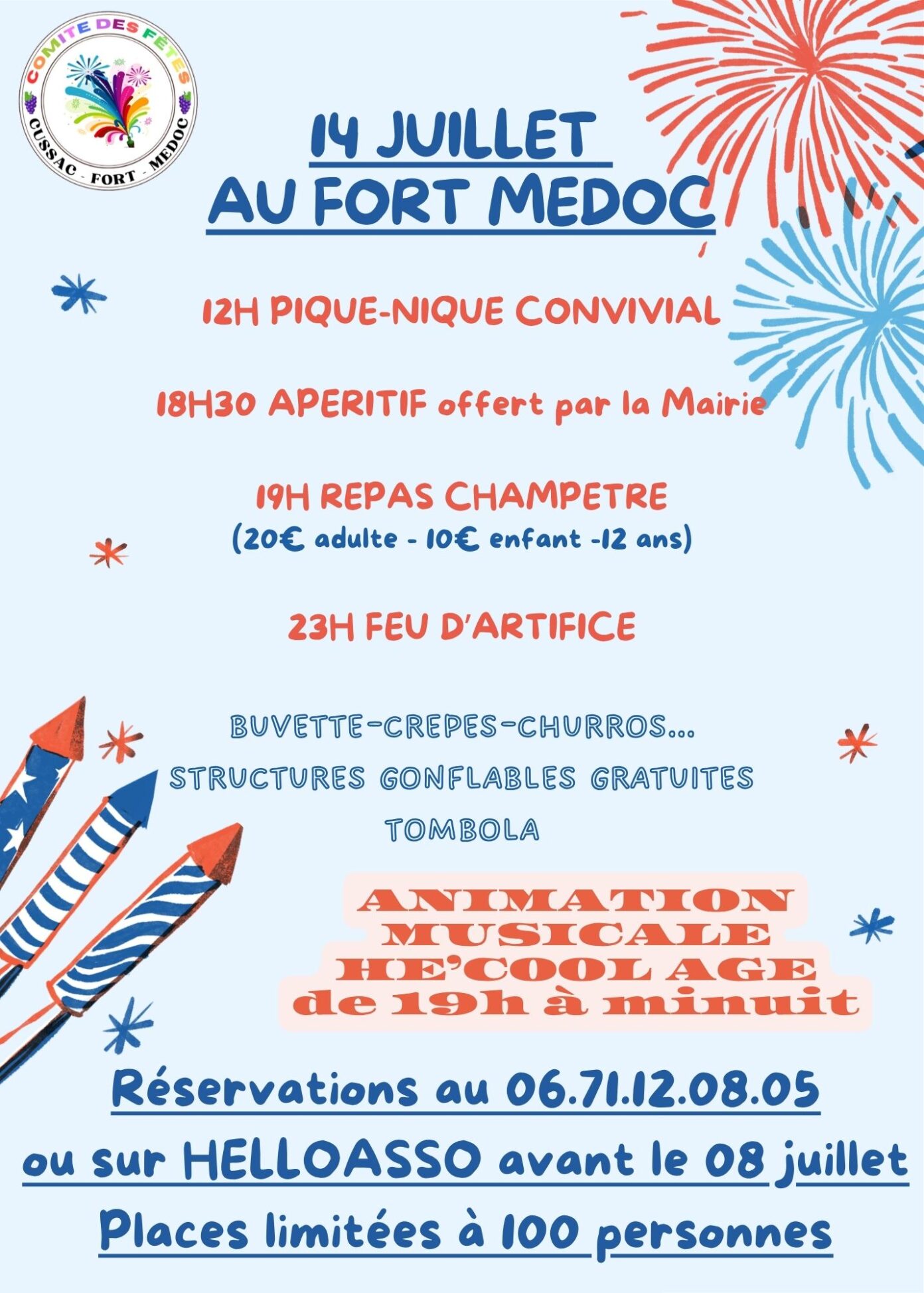Repas Champêtre du 14 juillet  Cussac-Fort-Médoc