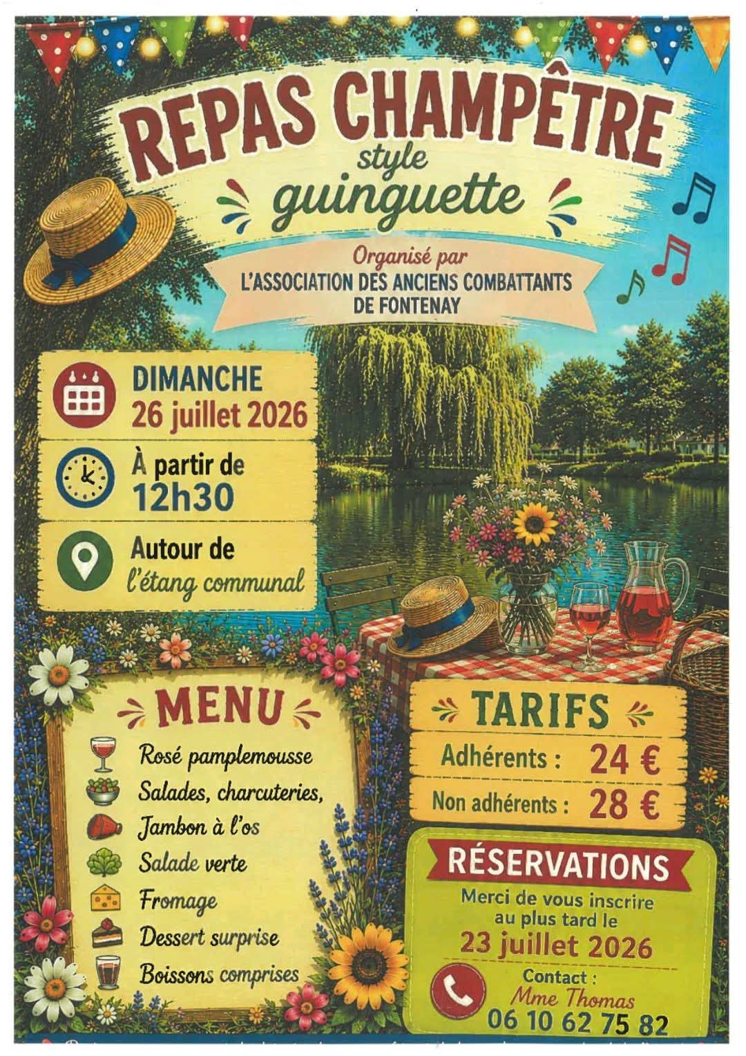 Repas champêtre Fontenay-sur-Loing 2026-07-26