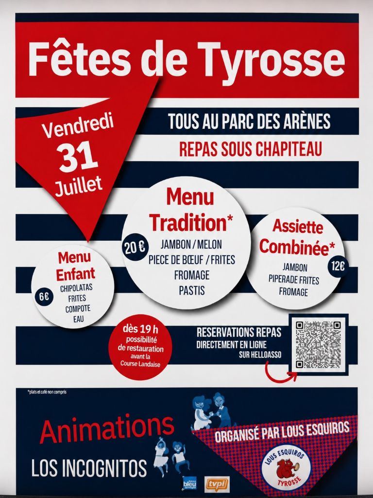 Repas des fêtes à Tyrosse Parc des Arènes Saint-Vincent-de-Tyrosse