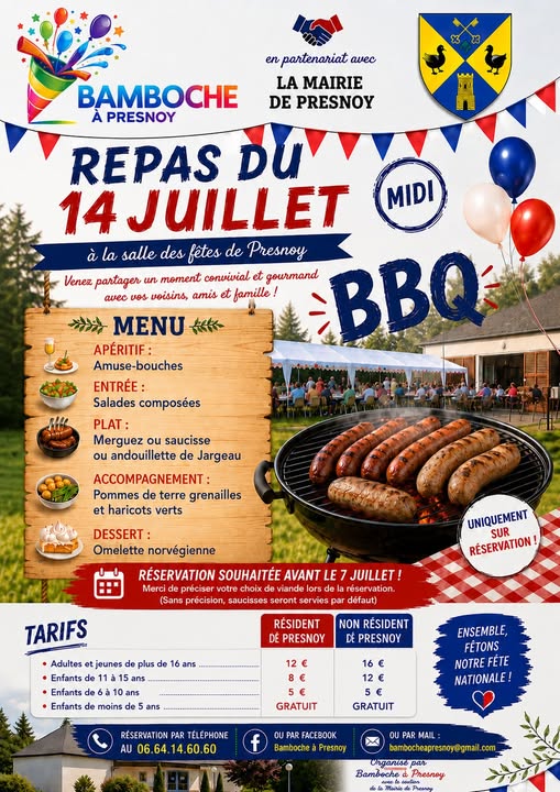 Repas du 14 juillet Presnoy