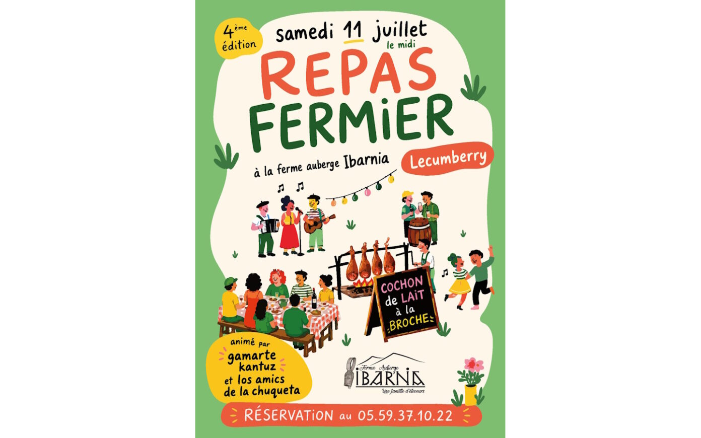 Repas fermier à la ferme auberge Ibarnia 4ème édition Lecumberry