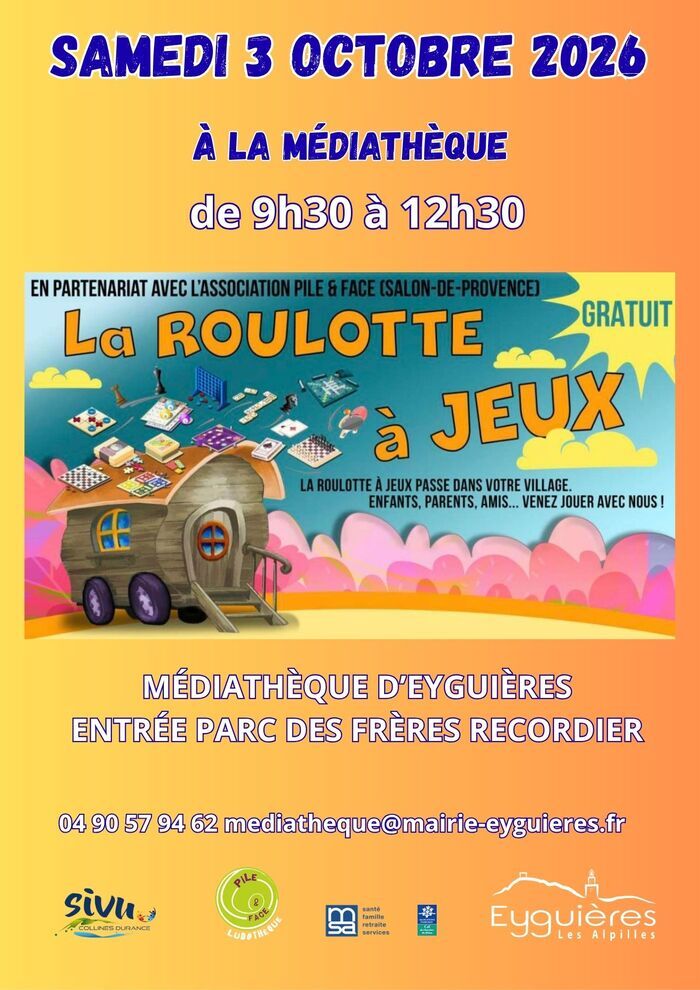 Roulotte à jeux, Médiathèque d’Eyguières, Eyguières
