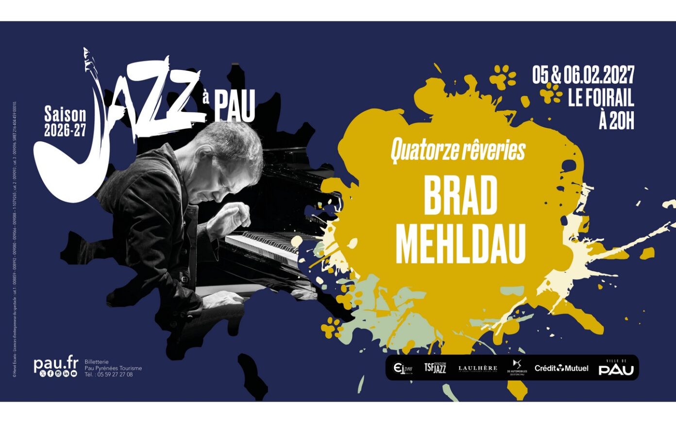 Saison de Jazz à Pau Brad Mehldau Quatorze rêveries Place du Foirail Pau