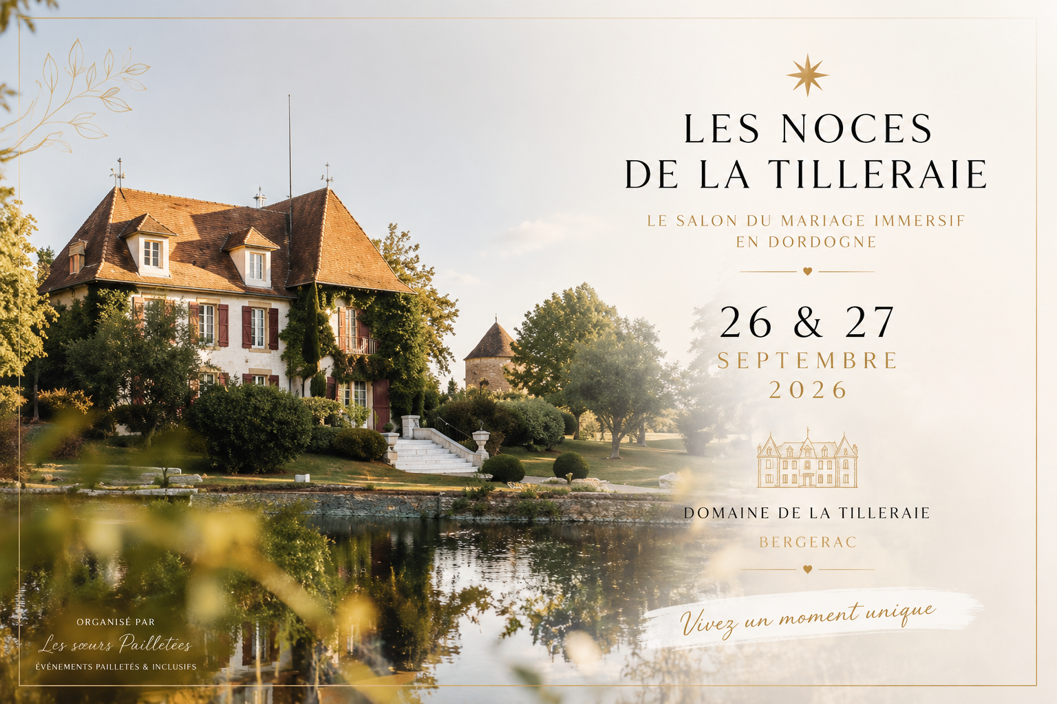 Salon du mariage immersif "Les Noces de la Tilleraie" | Les Soeurs Pailletées 1323 Rue des Côtes de Pecharmant Bergerac 2026-09-26