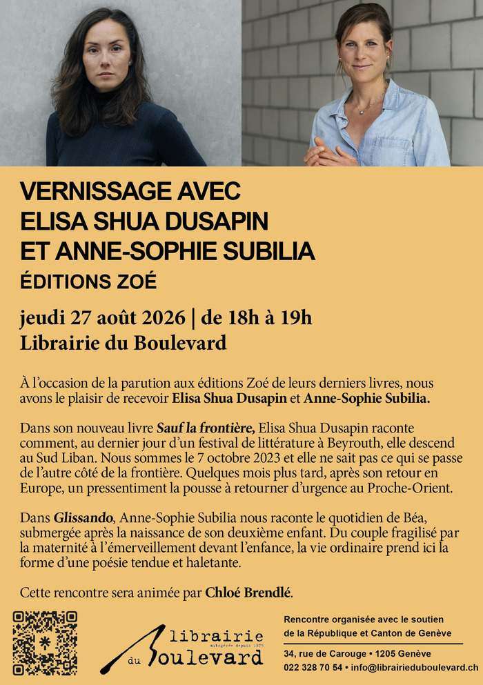 Sauf la frontière / Glissando
Elisa Shua Dusapin et Anne-Sophie Subilia, Autre lieu, Genève