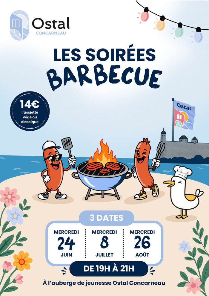 SOIRÉE BARBECUE à l’auberge, Auberge de jeunesse, Concarneau