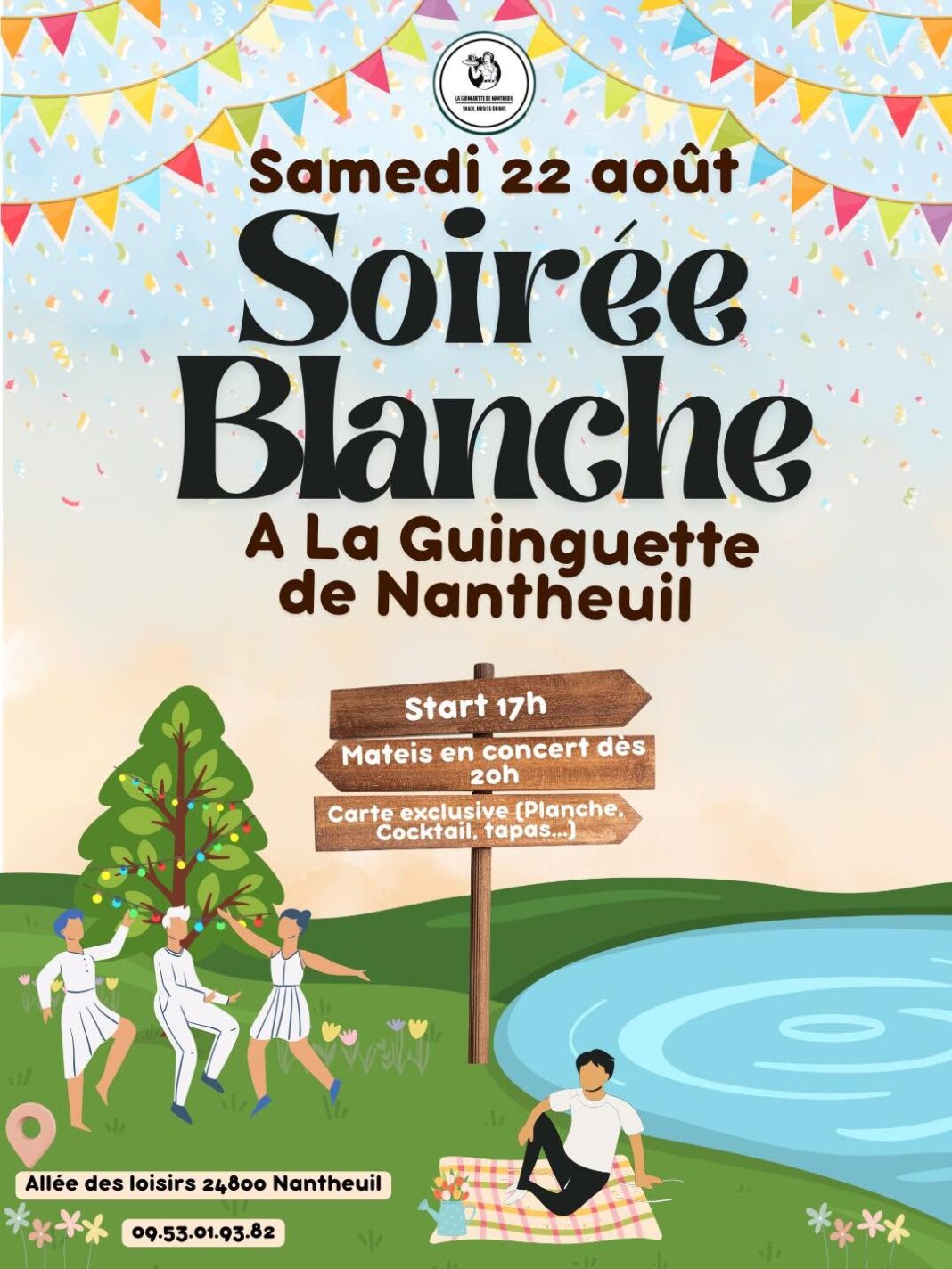 Soirée Blanche Plan d’eau Les Grésilles Nantheuil