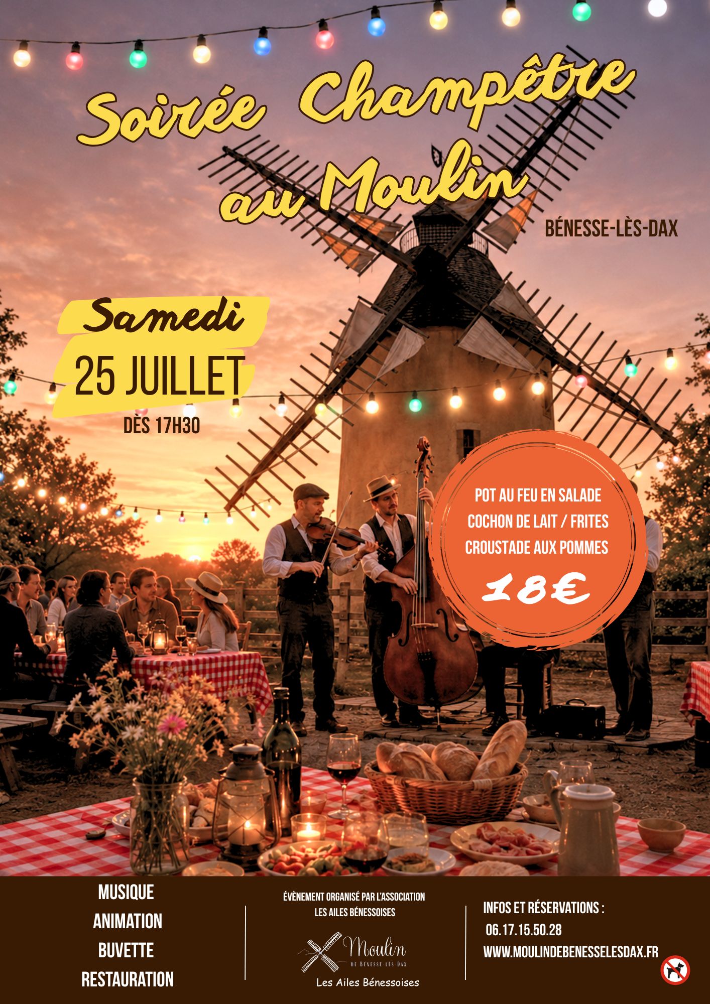 Soirée Champêtre au Moulin 350 rte de la Sablière Bénesse-lès-Dax 2026-07-25