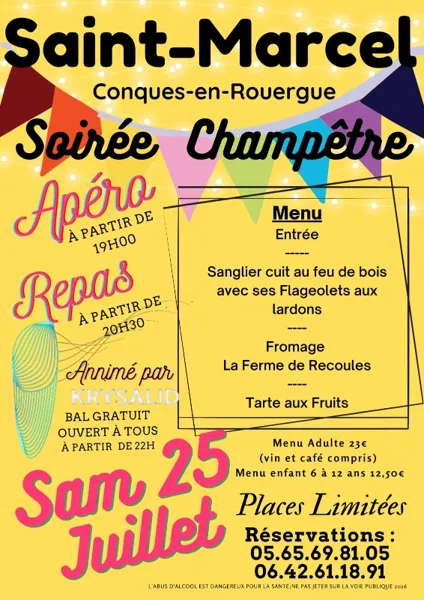 Soirée champêtre Saint- Marcel Conques-en-Rouergue
