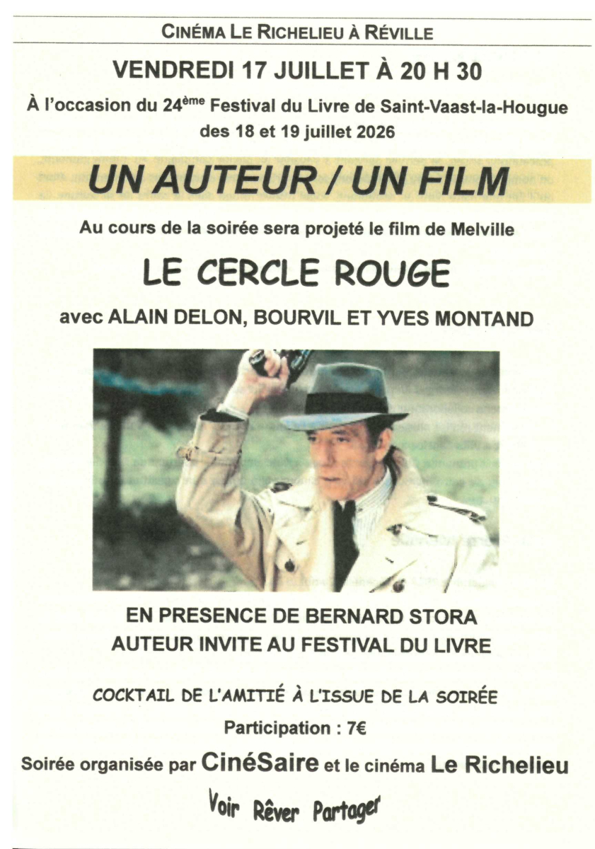 Soirée CinéSaire Le cercle rouge Cinéma le Richelieu Réville