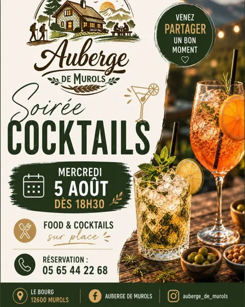 Soirée cocktails à l&rsquo;Auberge de Murols  Murols