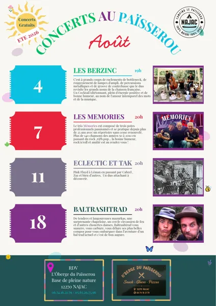 Soirée concert à l&rsquo;Oberge du Païsserou Eclectic et Tak  Najac