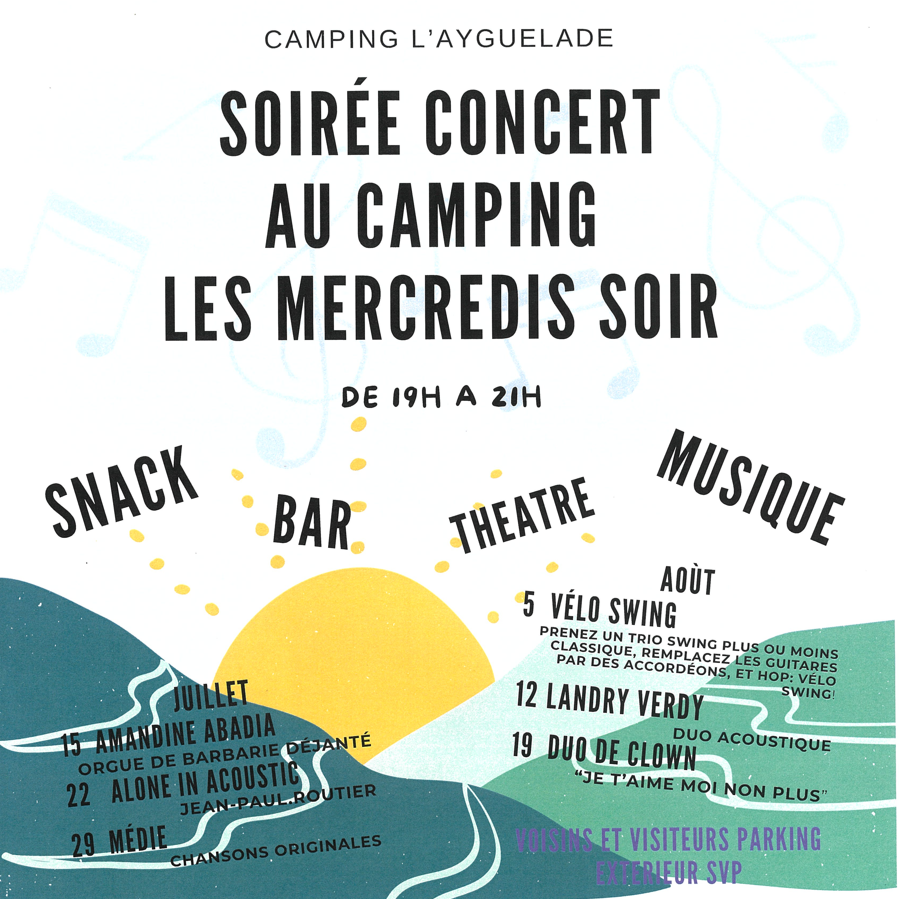 Soirée concert au Camping l’Ayguelade Vélo swing Quartier L’Ayguelade Bielle
