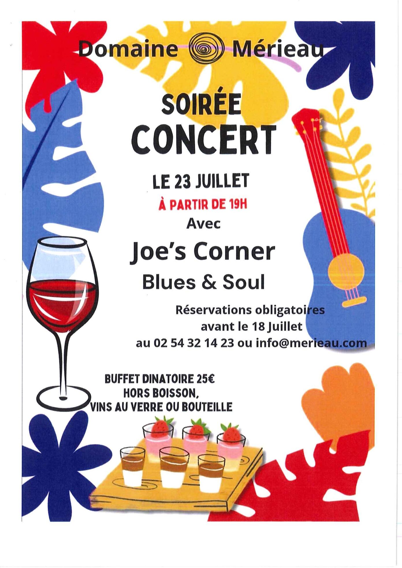 Soirée Concert au domaine mérieau Montrichard Val de Cher