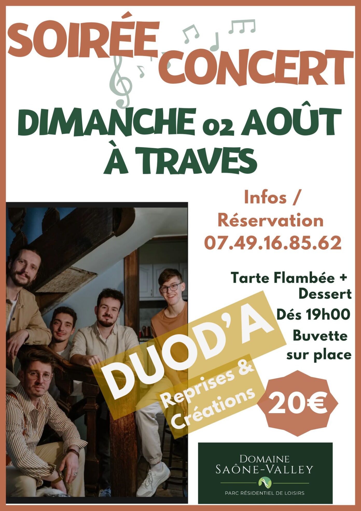Soirée Concert Duod&rsquo;A à Traves Restaurant L&rsquo;ÉVASION au Domaine Saône-Valley Traves