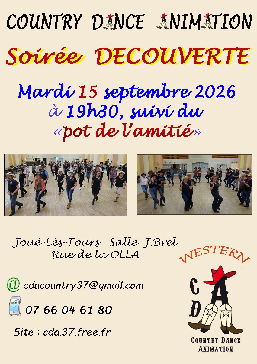 Soirée découverte Country Dance Joué-lès-Tours