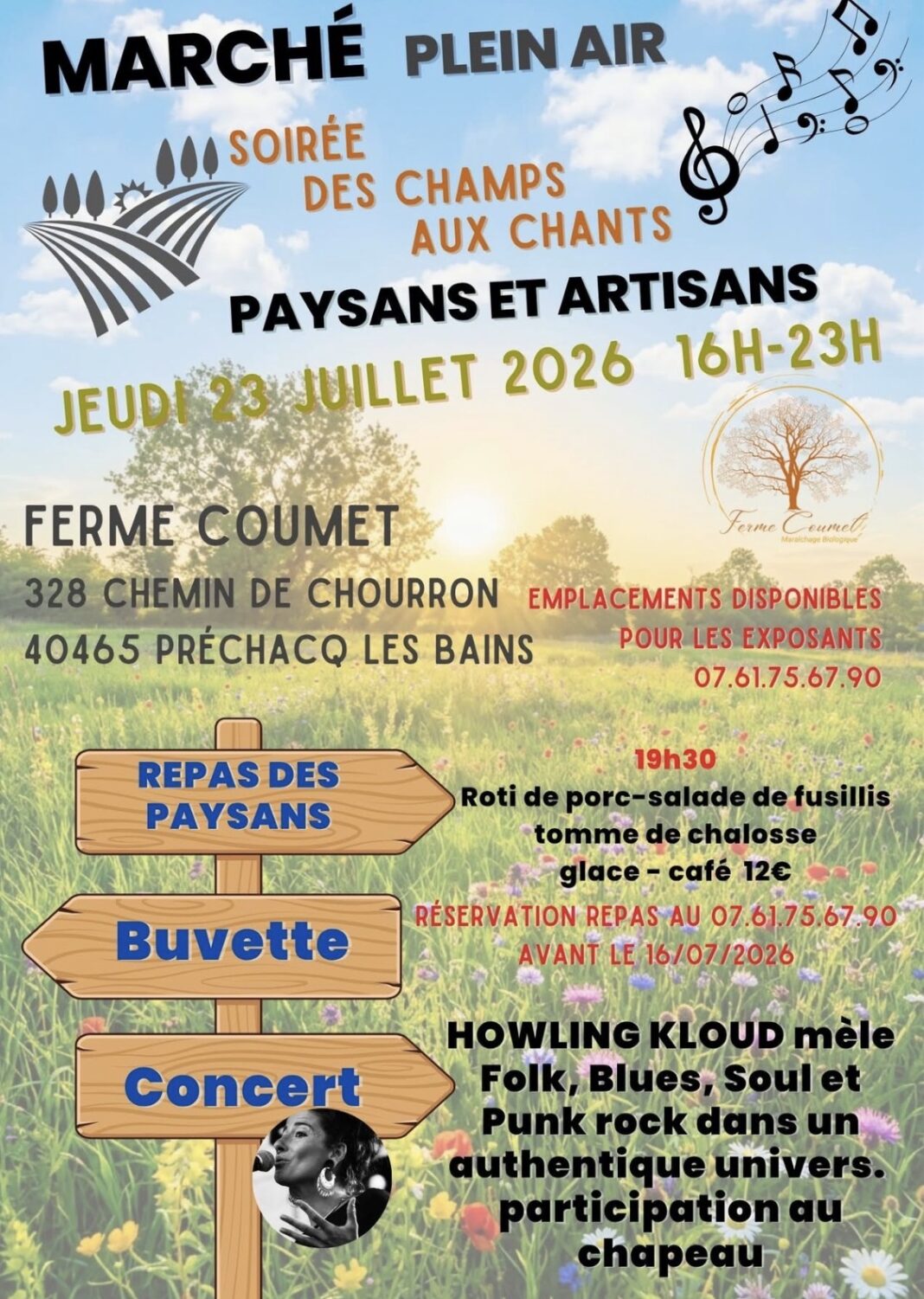 SOIREE DES CHAMPS AUX CHANTS FERME COUMET Préchacq-les-Bains