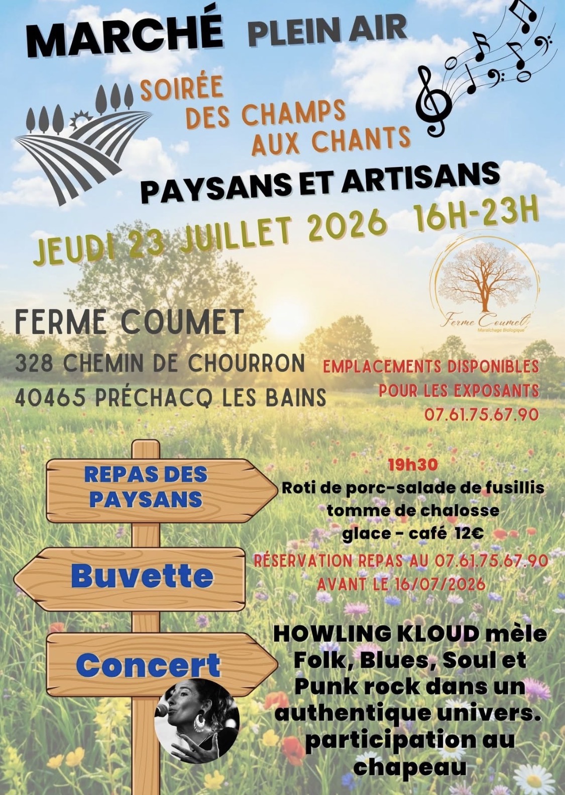 SOIREE DES CHAMPS AUX CHANTS 328 CHEMIN DE CHOURRON Préchacq-les-Bains 2026-07-23