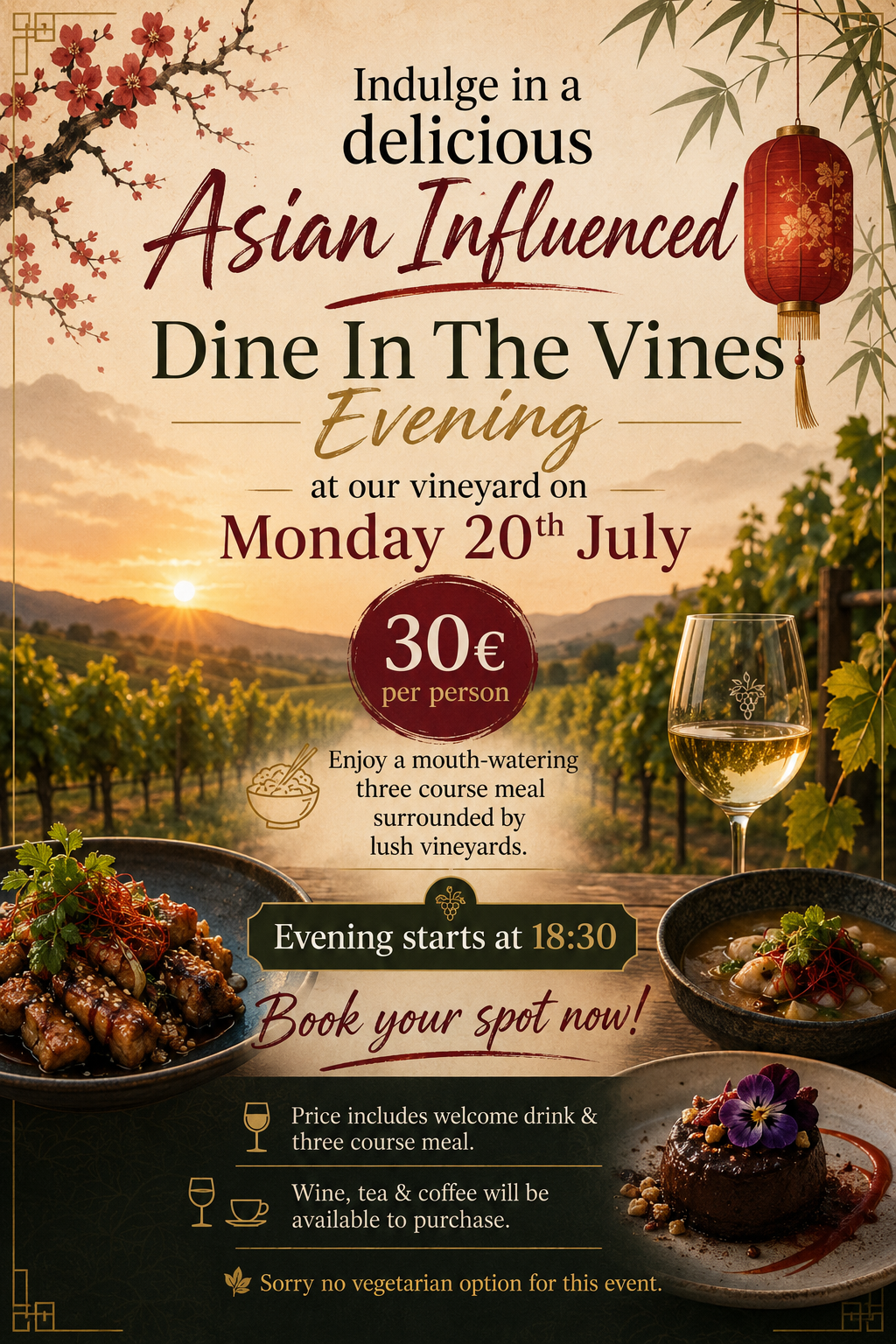 Soirée dîner dans les vignes aux saveurs d&rsquo;Asie  Puisseguin