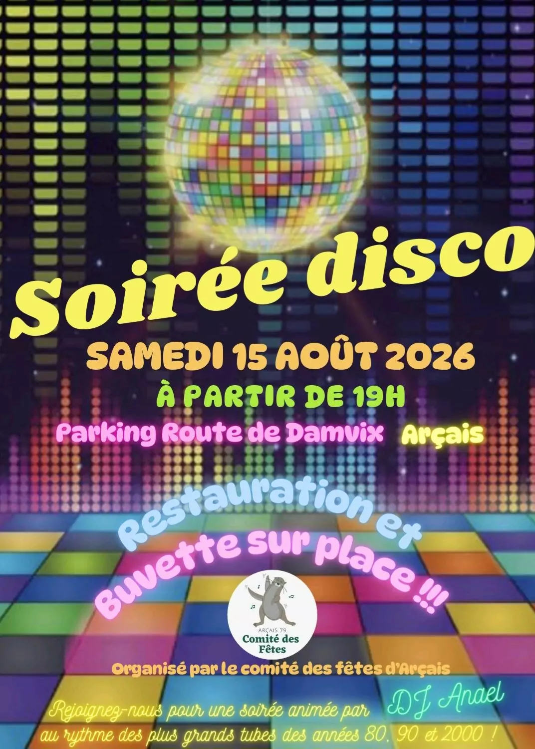 Soirée Disco à Arçais Route de Damvix Arçais 2026-08-15