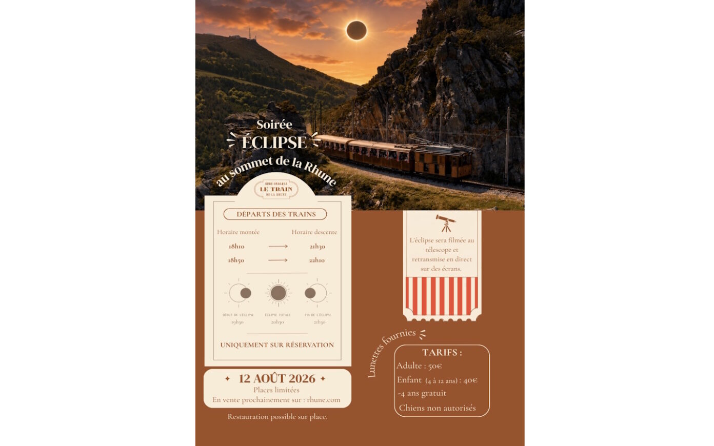 Soirée éclipse solaire avec le Train de la Rhune Train de la Rhune Sare