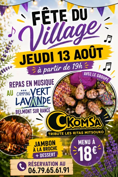 Soirée et repas au camping Belmont-sur-Rance