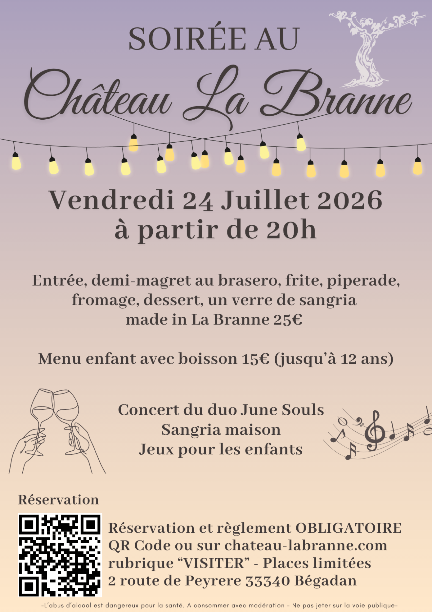 Soirée festive au Château La Branne Château La Branne Bégadan
