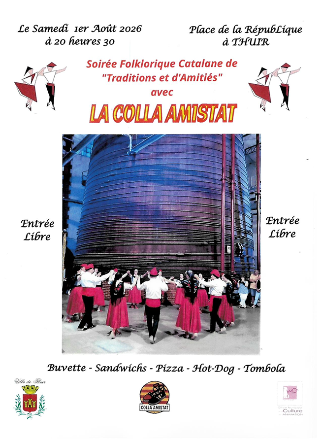 SOIRÉE FOLKLORIQUE PAR LA COLLA AMISTAT Thuir