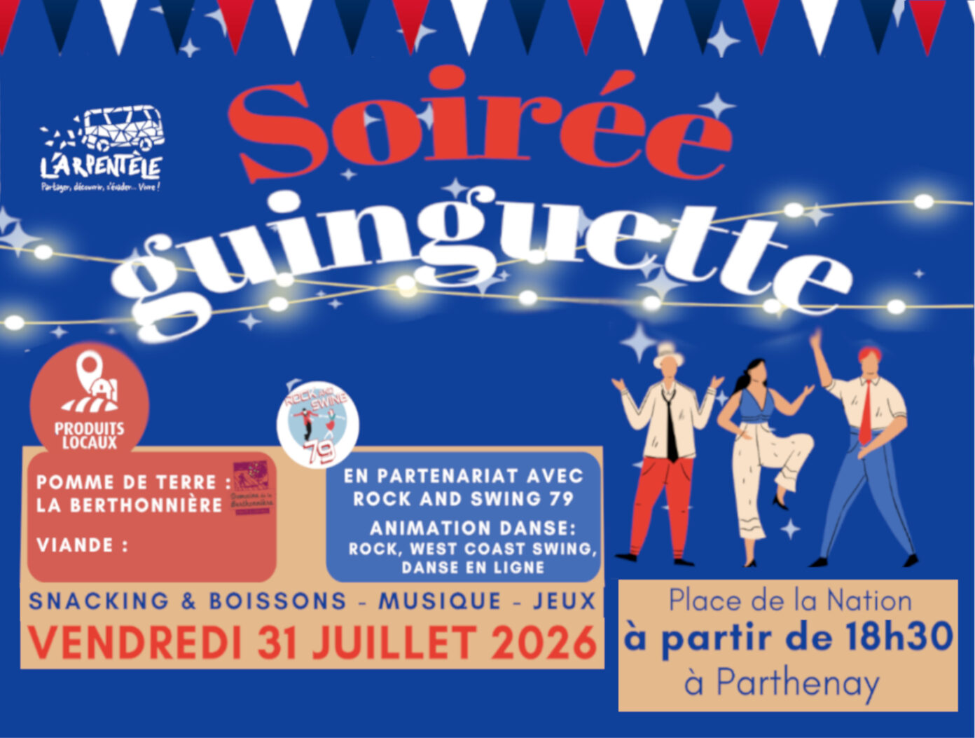 Soirée Guinguette à Parthenay Place de la Nation Parthenay