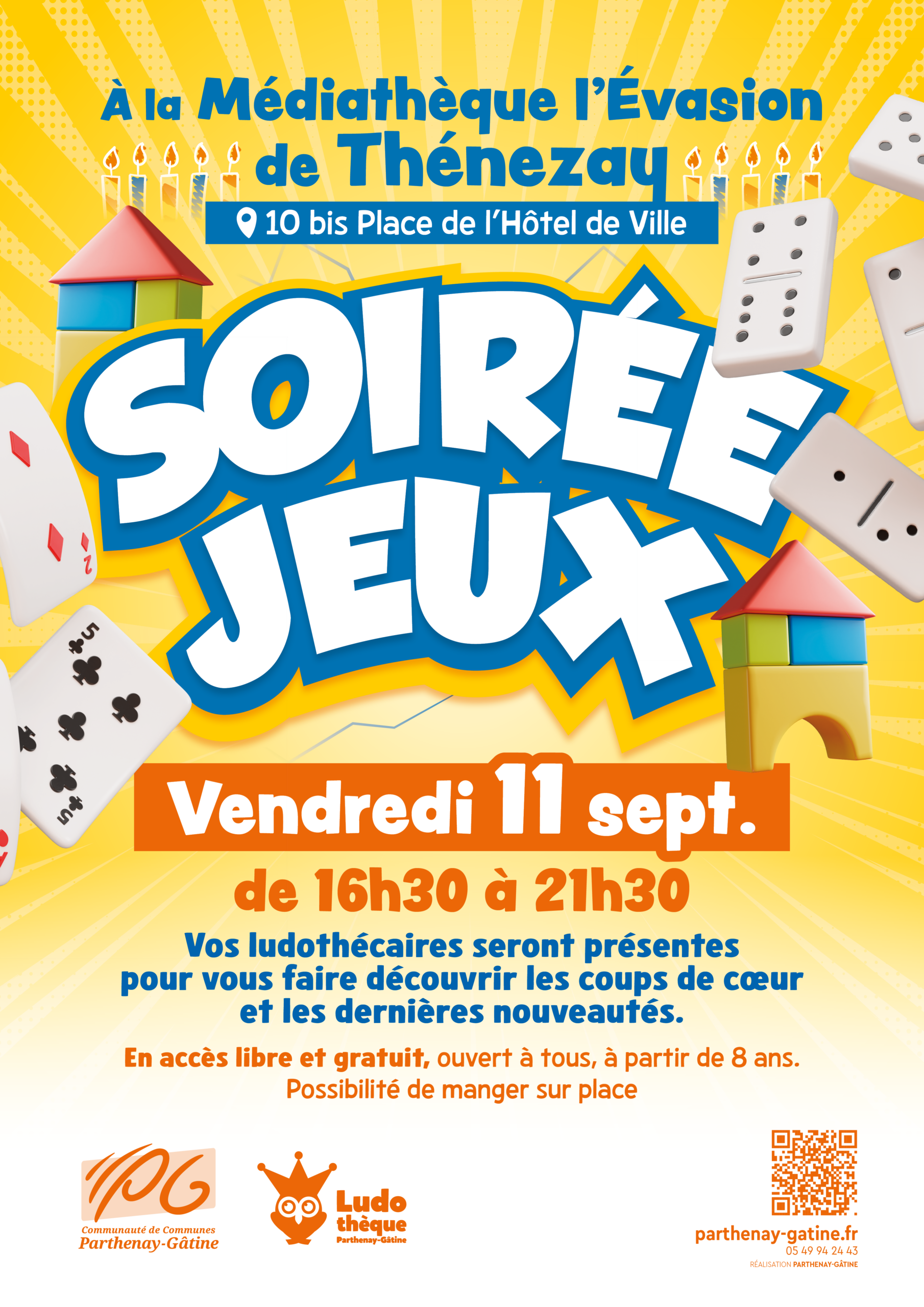 Soirée jeux avec la ludothèque Médiathèque l&rsquo;Évasion Thénezay