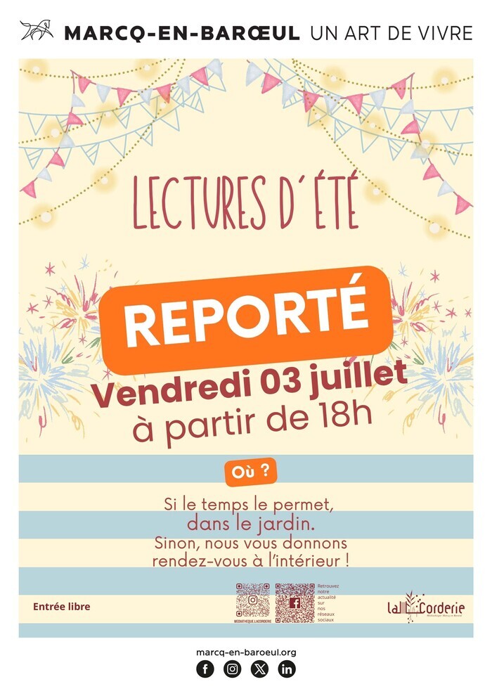 Soirée lectures d’été, La Corderie, Marcq-en-Barœul