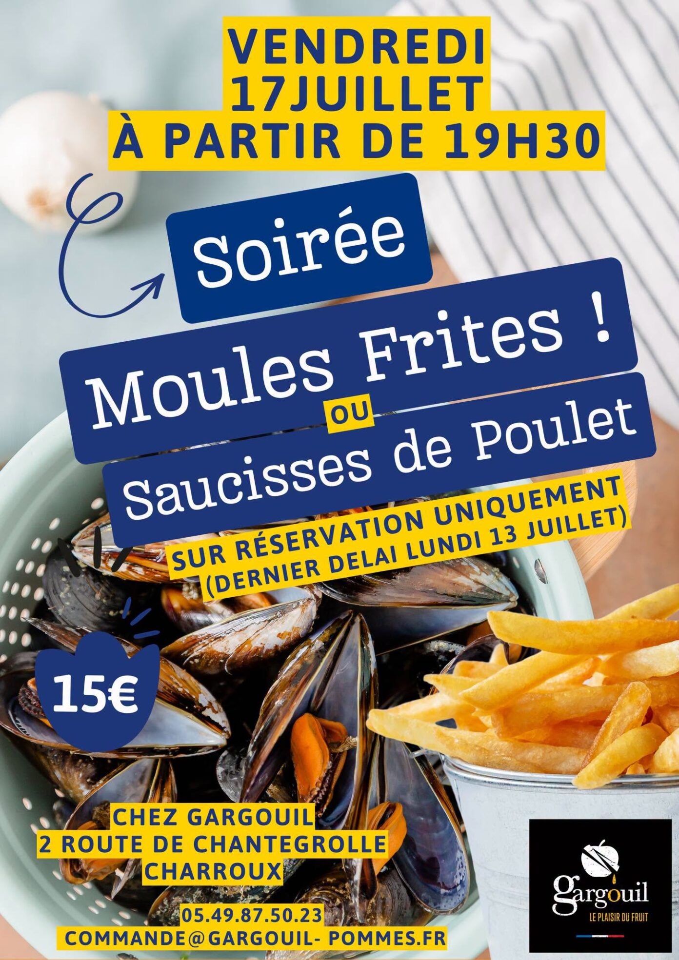 Soirée moules frites chez Gargouil Chez Gargouil Charroux