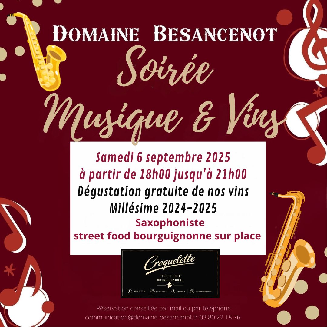 Soirée Musique et Vins 78 Faubourg Saint-Nicolas Beaune 2026-09-05