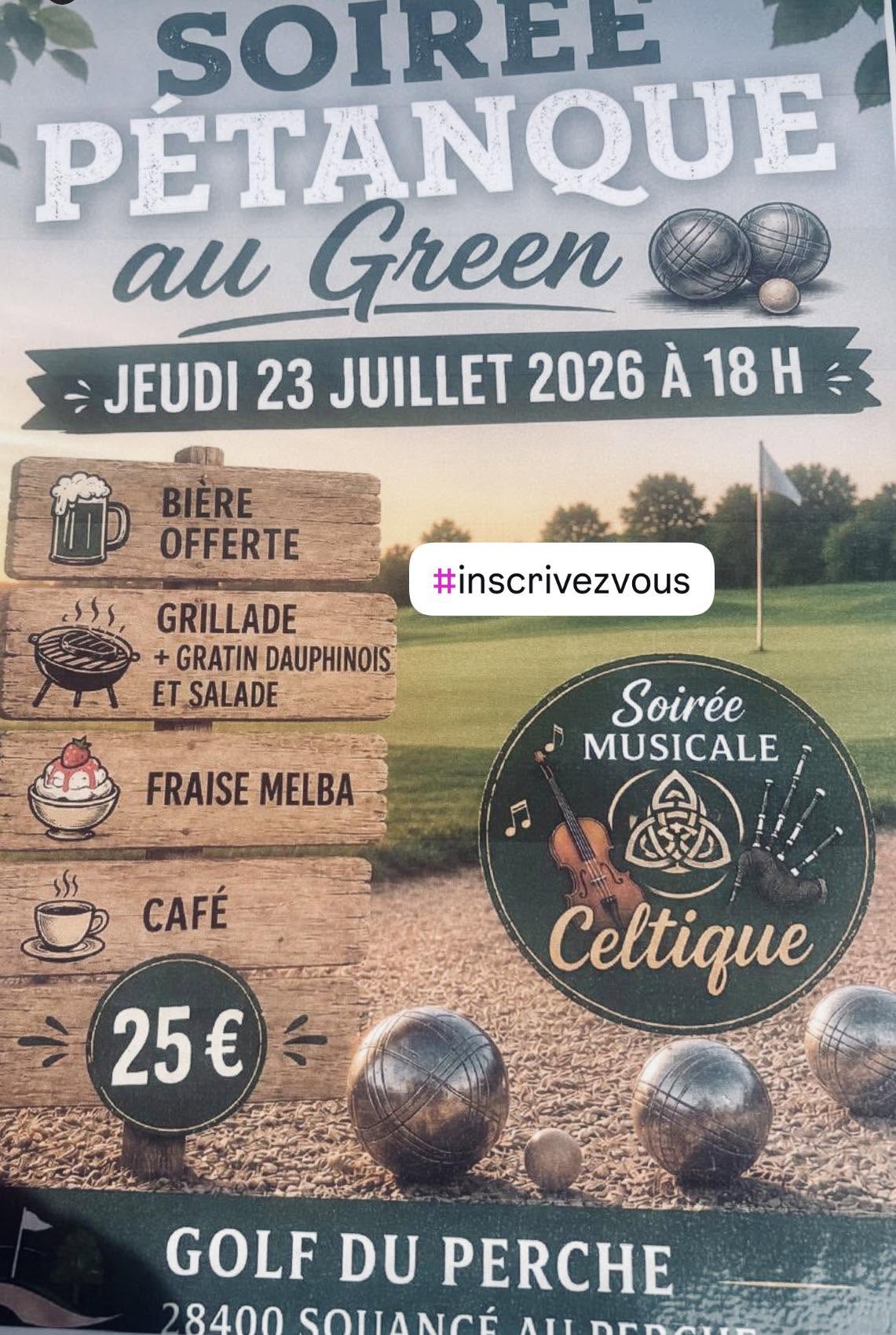 Soirée pétanque au Green Lieu-dit La Vallée des Aulnes Souancé-au-Perche 2026-07-23