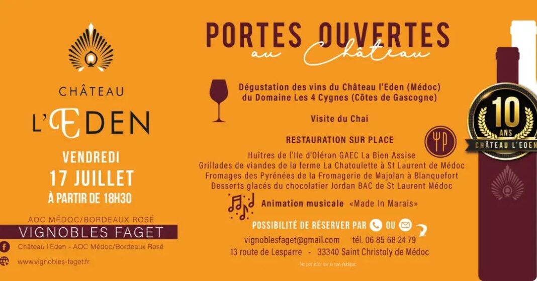 Soirée Portes Ouvertes au Château l’Eden Château l’Eden Saint-Christoly-Médoc
