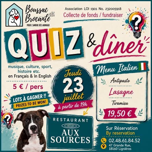 Soirée quizz et dîner Lignières