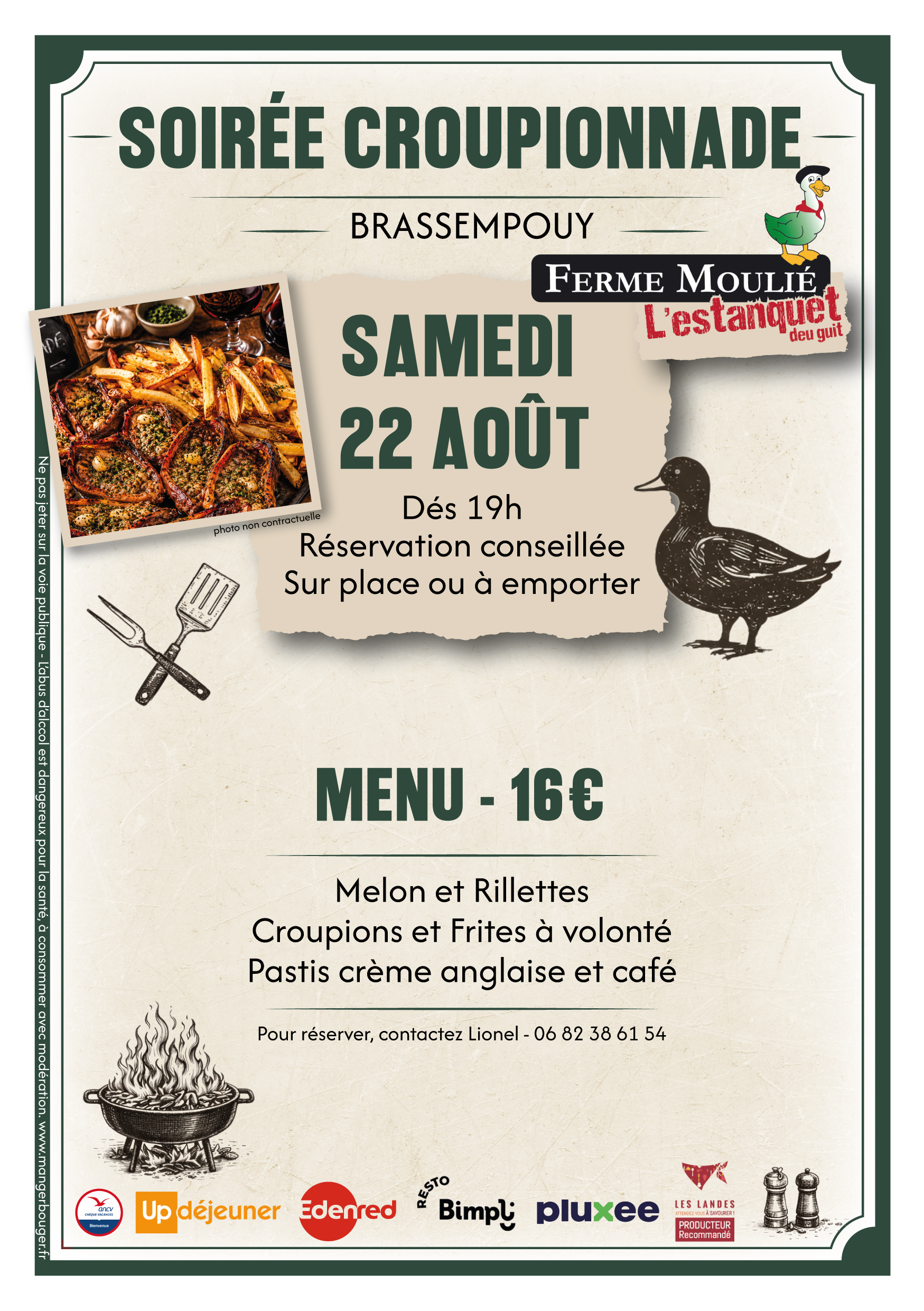 Soirée tradition gourmande L'Estanquet Deu Guit Ferme Moulié Brassempouy 2026-08-22