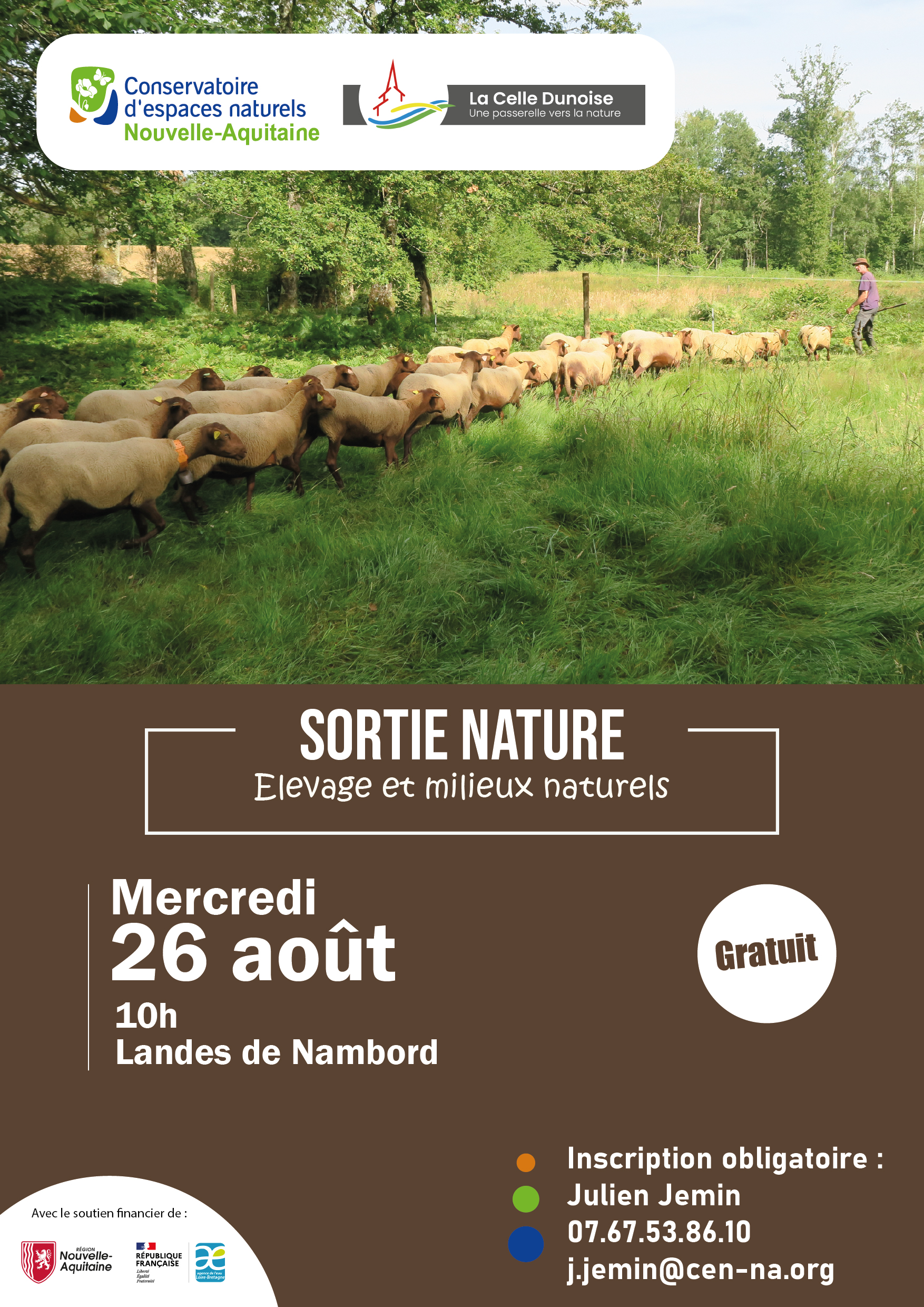 Sortie nature Élevage et milieux naturels Lieu de RDV donné à l'inscription La Celle-Dunoise 2026-08-26