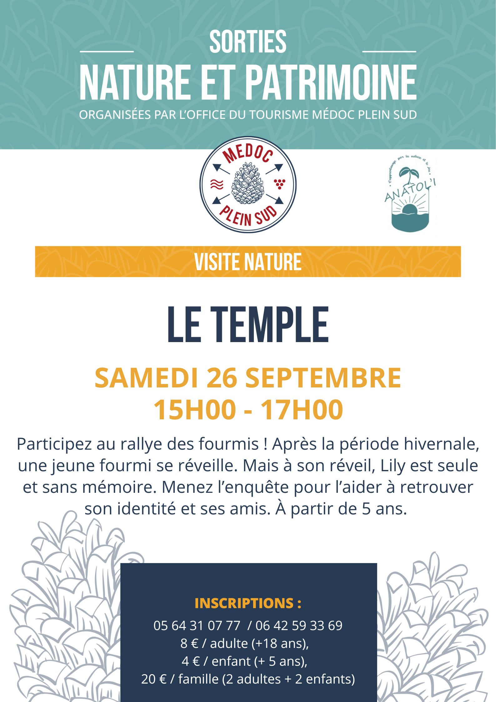 Sortie nature. Rallye des fourmis Mairie Le Temple 2026-09-26