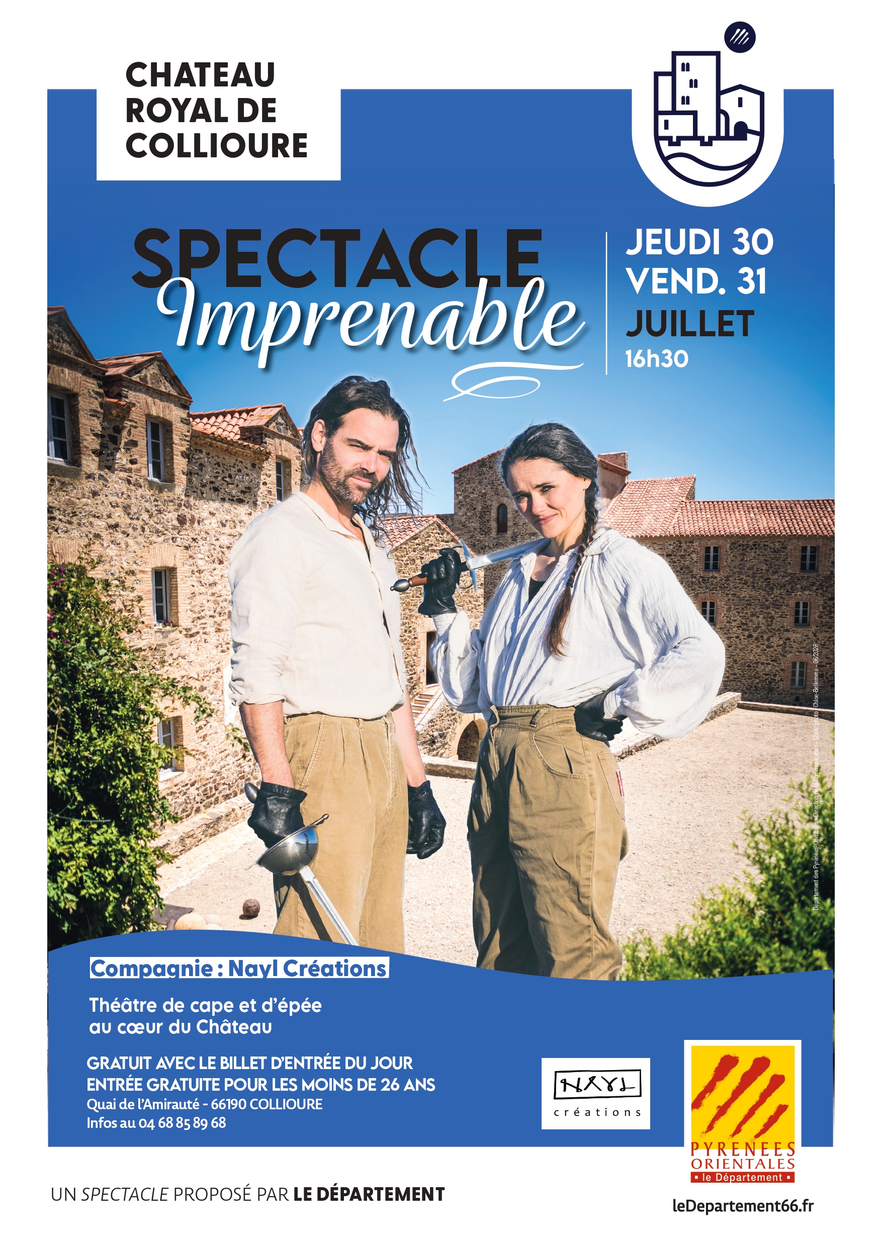 SPECTACLE IMPRENABLE AU CHÂTEAU ROYAL Quai de l'Amirauté Collioure 2026-07-30