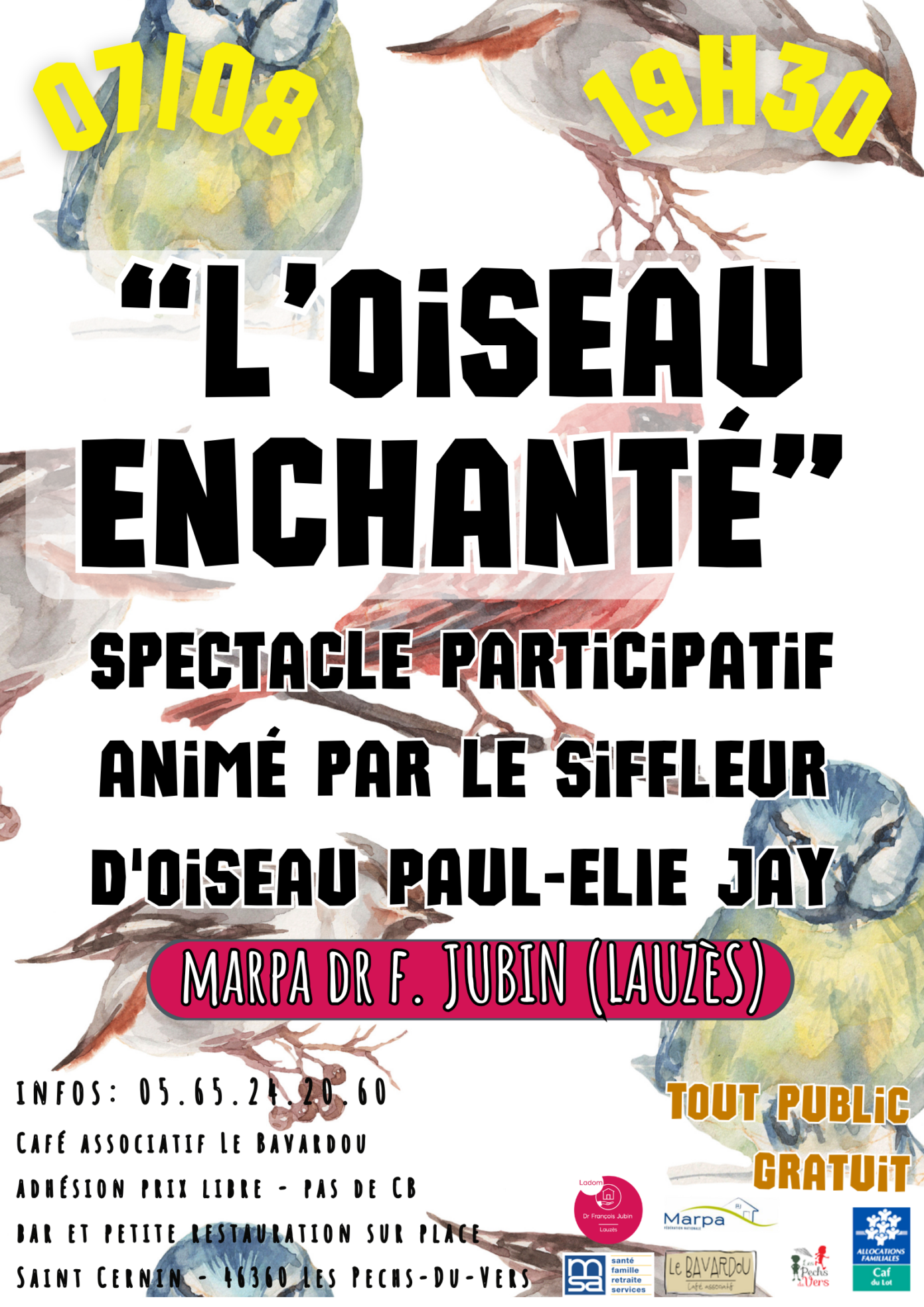 Spectacle L&rsquo;oiseau enchanté à la MARPA de Lauzès  Lauzès