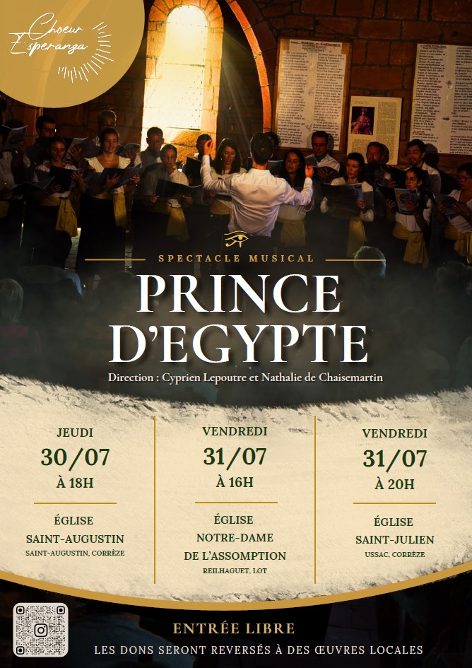 Spectacle musical Prince d&rsquo;Egypte Le Bourg Saint-Augustin