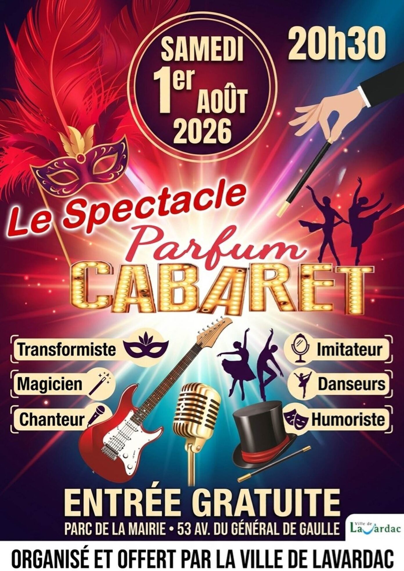 Spectacle Parfum Cabaret Parc de la Mairie Lavardac