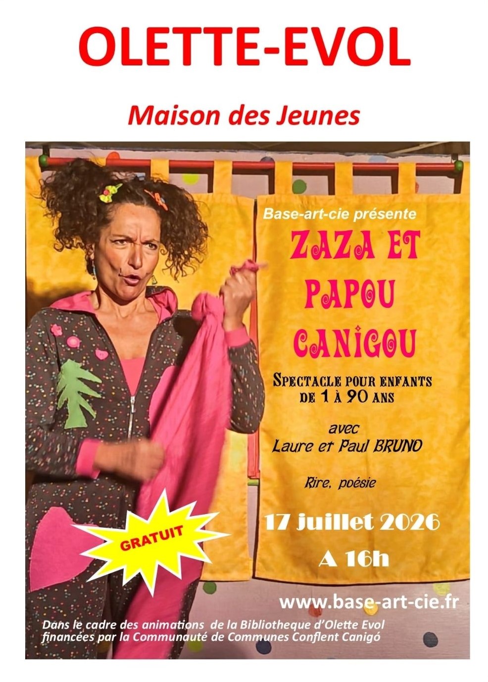 SPECTACLE ZAZA ET PAPOU CANIGOU Olette