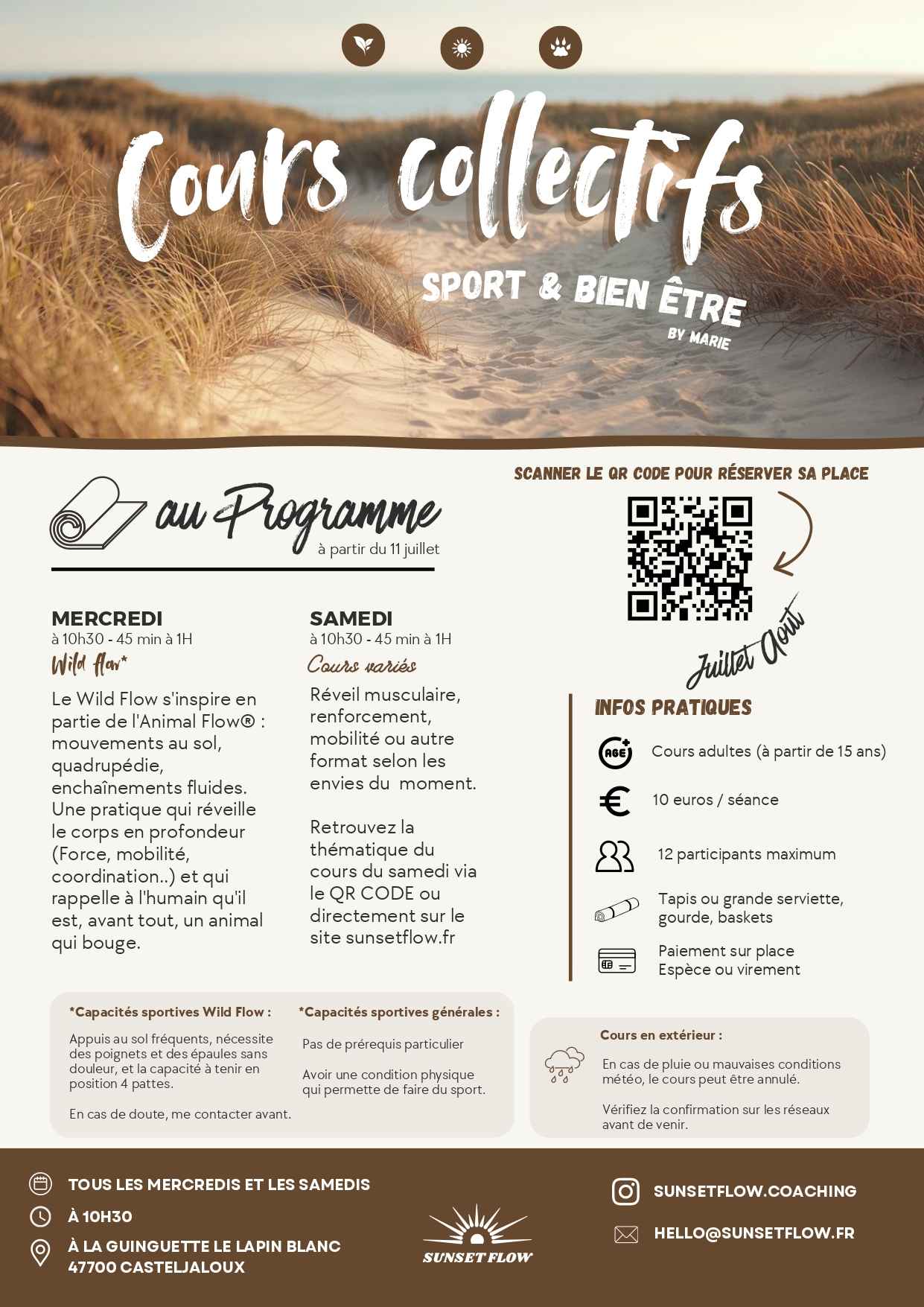 Sport & bien-être Wild Flow mouvement au sol Guinguette du Lapin Blanc Pindères 2026-07-18